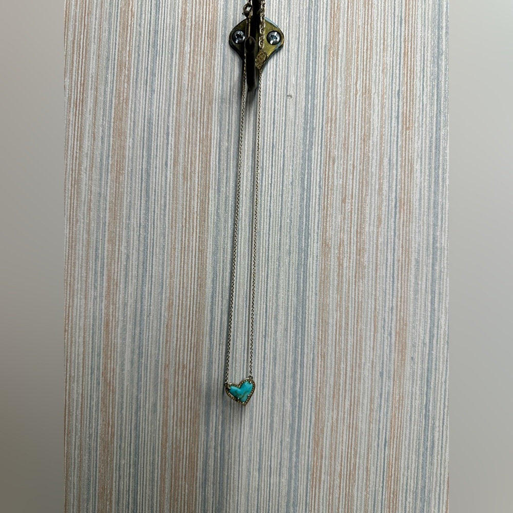 Kendra Scott Blue and Gold Necklace with Heart Pendant